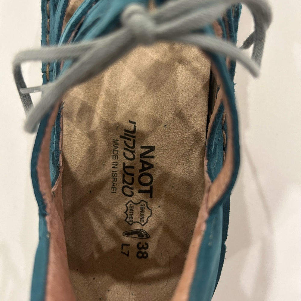 NAOT Yarrow Sandals-Teal Blue Nubuck Women’s 38- US 7. New without tag/box - Picture 4 of 9